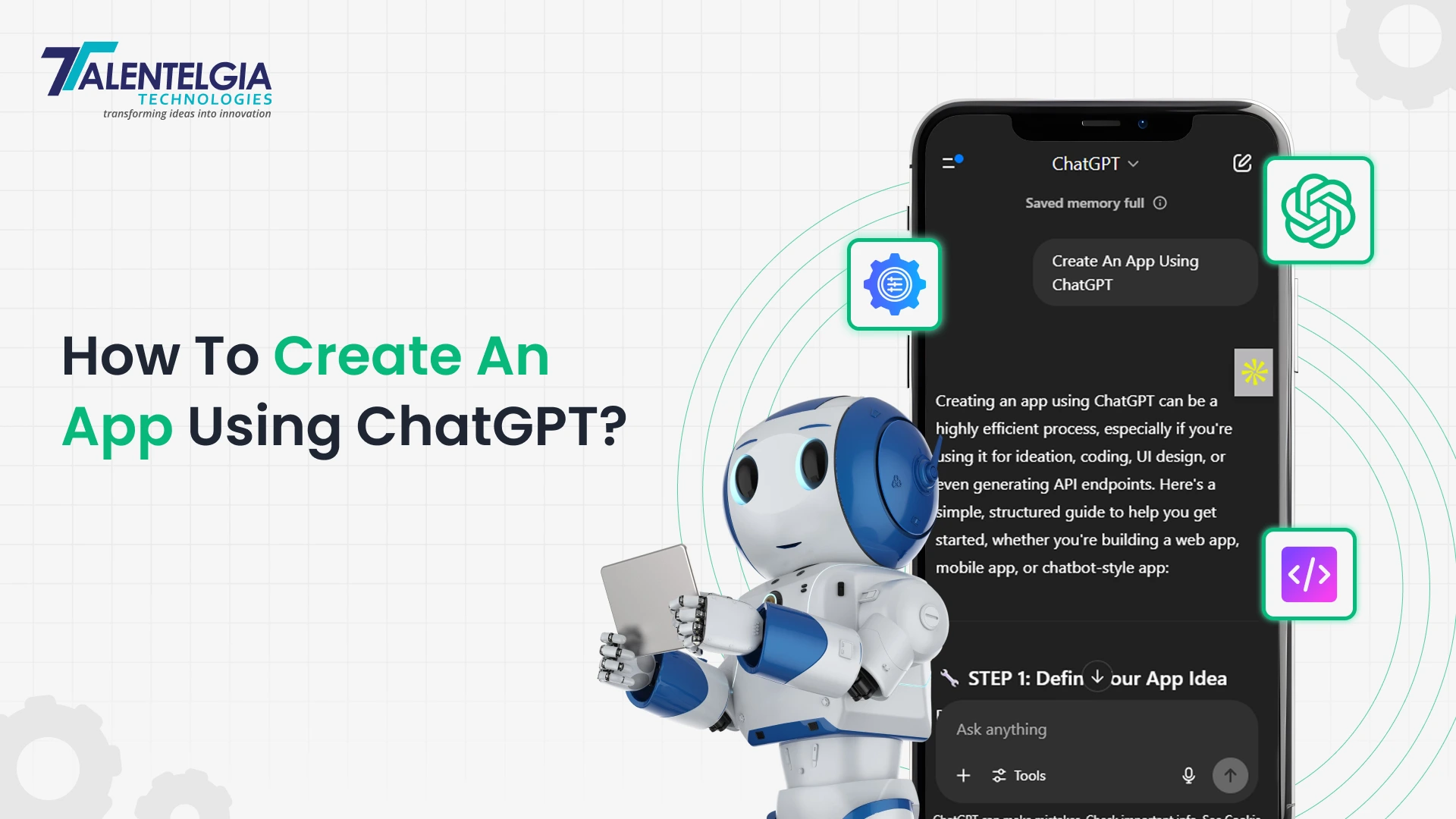 How to create an App using Chatgpt?
