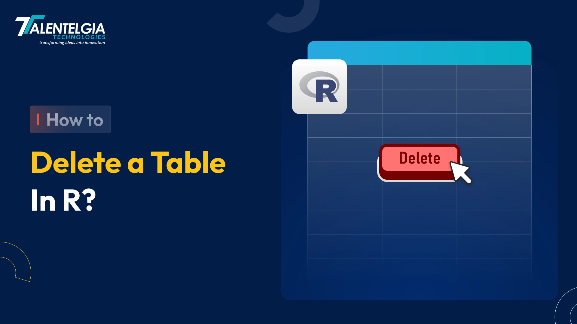 How to Delete a Table In R?